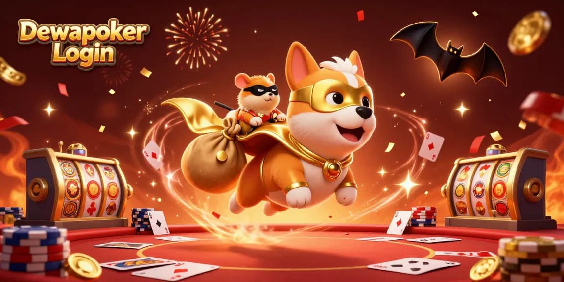Dewapoker Login: Experience thrilling poker games and slot machines as a superhero dog brings luck!