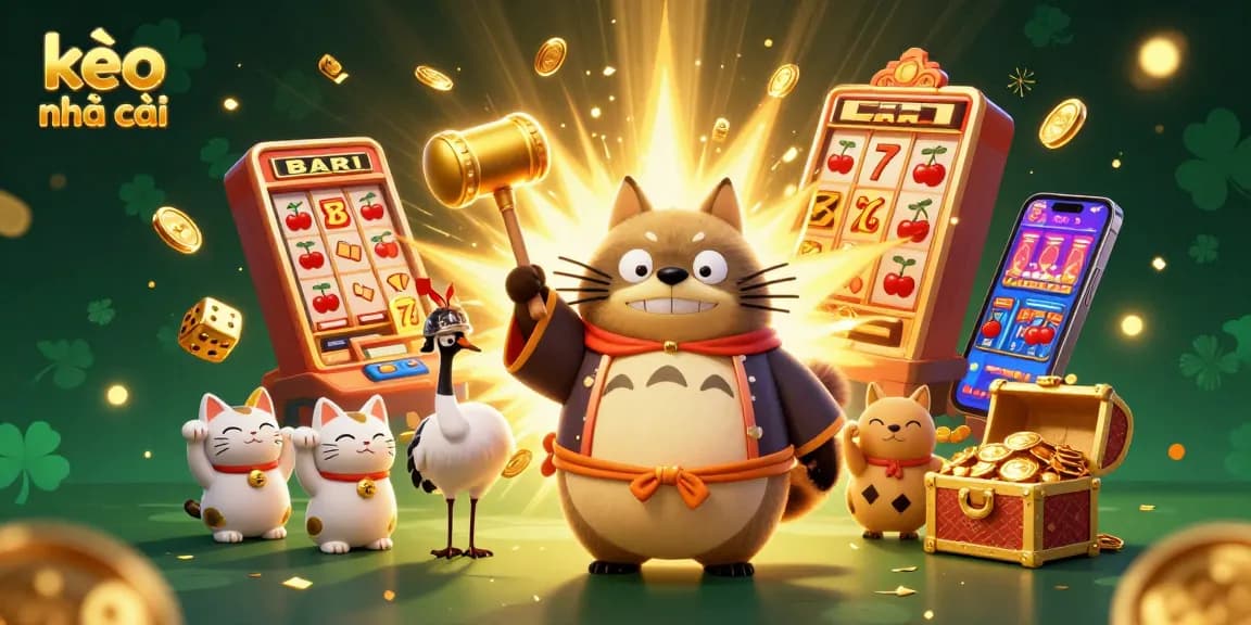 Join the adventure with kèo nhà cái as the cheerful tanuki and friends celebrate big wins in this vibrant casino scene.