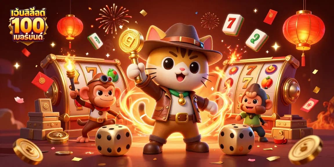 Experience thrilling moments with เว็บสล็อต แท้ 100 เปอร์เซ็นต์ in this enchanting casino-themed illustration.