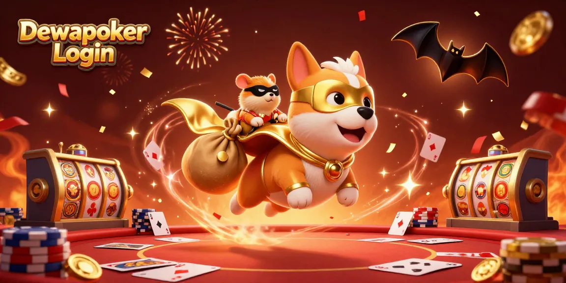 Dewapoker Login: Experience thrilling poker games and slot machines as a superhero dog brings luck!