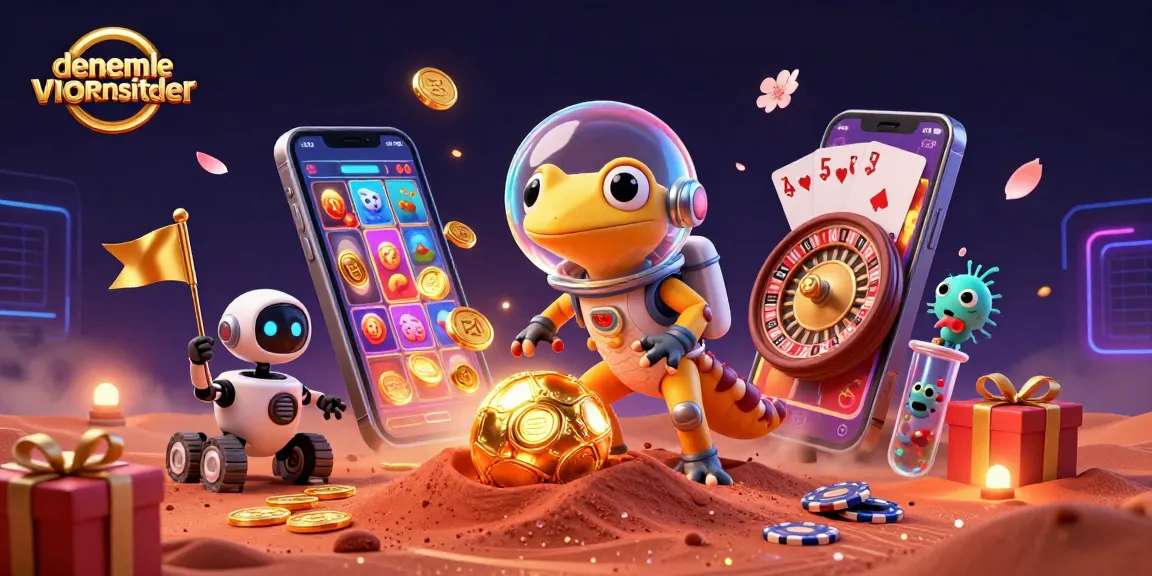 Experience denemebonusuverensiteler with a Martian gecko in a vibrant casino world filled with action and rewards.