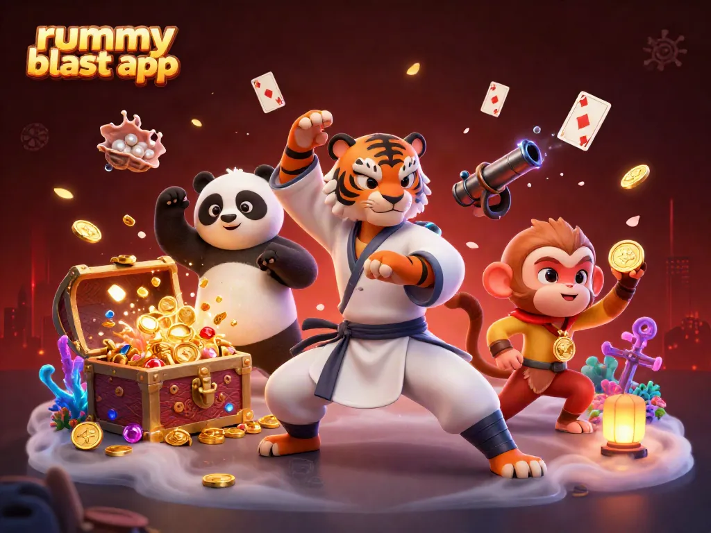 Engage with the rummy blast app through this vibrant illustration showcasing the thrill of dynamic rummy gameplay.