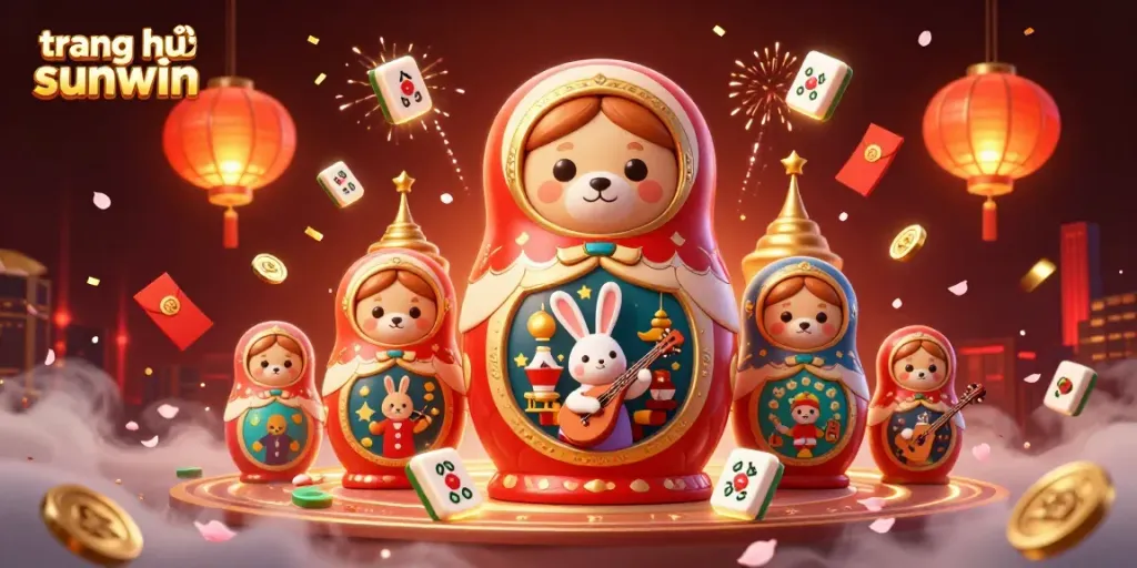 Engage with the vibrant ambiance of trang chủ sunwin in this 3D illustration featuring lovable characters and dynamic casino elements.
