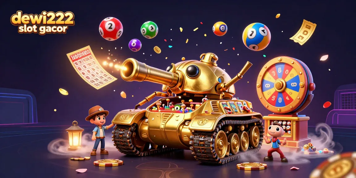 Engage with dewi222 slot gacor by exploring a vibrant casino world inside a golden tank, bursting with excitement.