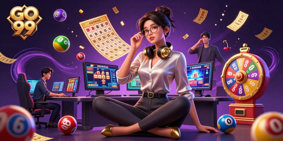 Engage in the vibrant world of GO 99, featuring a professional gamer amidst dynamic gambling elements.