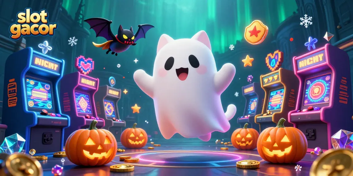 Meningkatkan pengalaman bermain slot gacor dengan karakter lucu dan mesin slot berwarna-warni dalam suasana kasino.