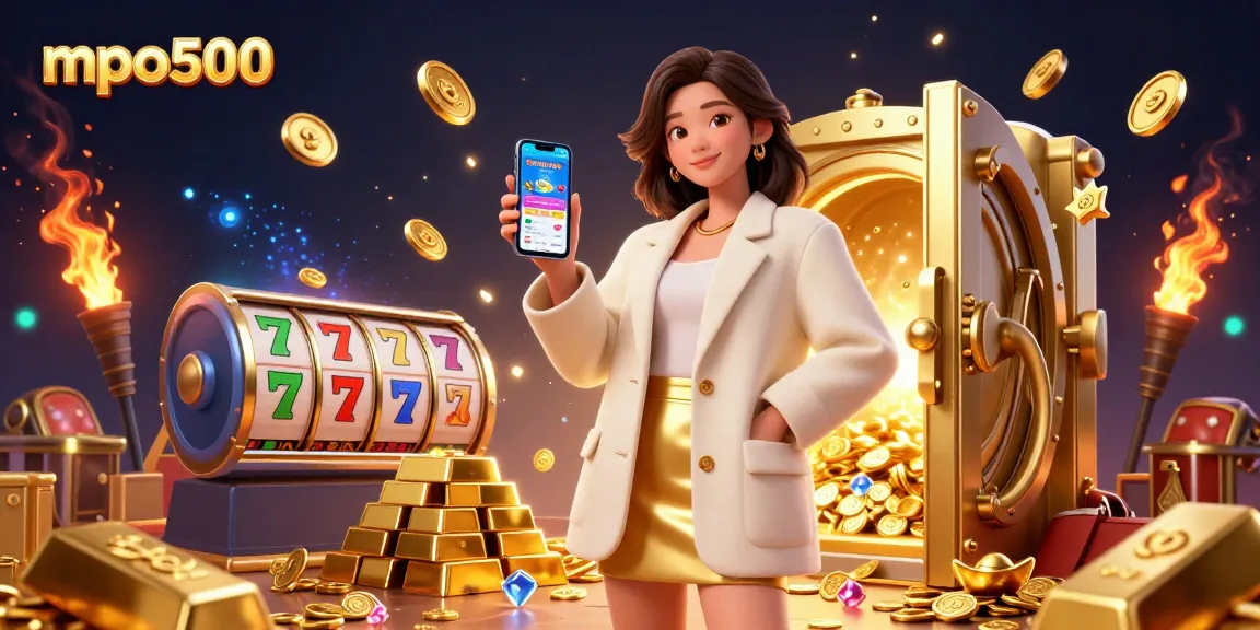 Betting action at mpo500 with a scene of vibrant casino elements, showcasing thrilling wins and excitement.