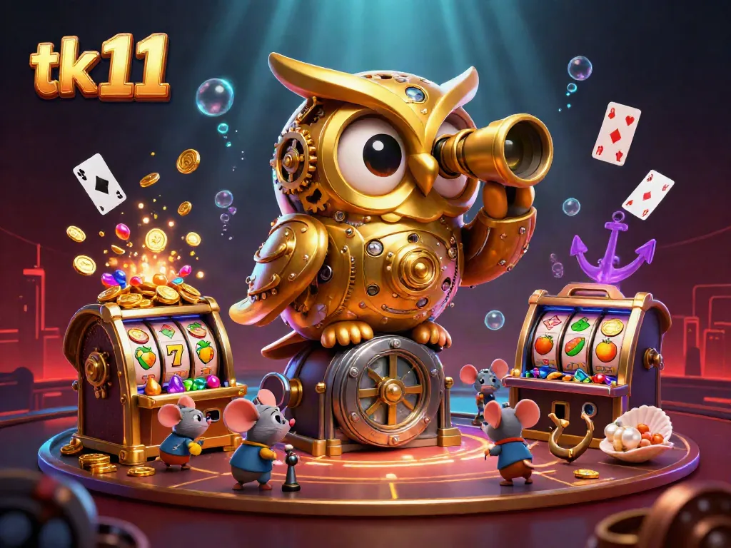 Win big with tk 11 as tiny mice patrons enjoy a colorful casino floor filled with treasures.