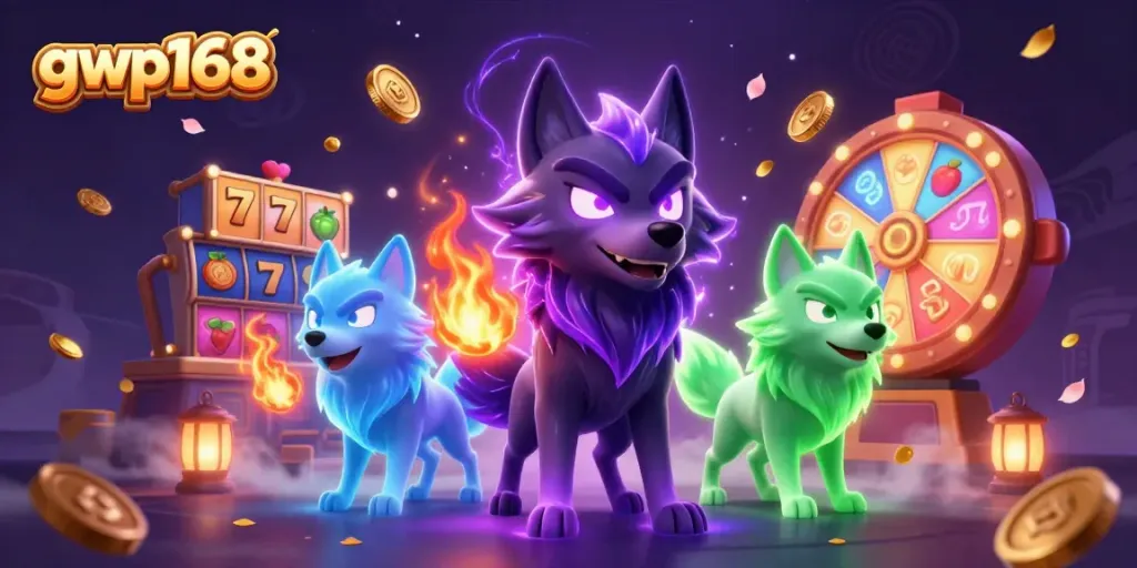 Slot online menarik gwp168 dengan pemimpin serigala bercahaya dan ciri khas menyerang.