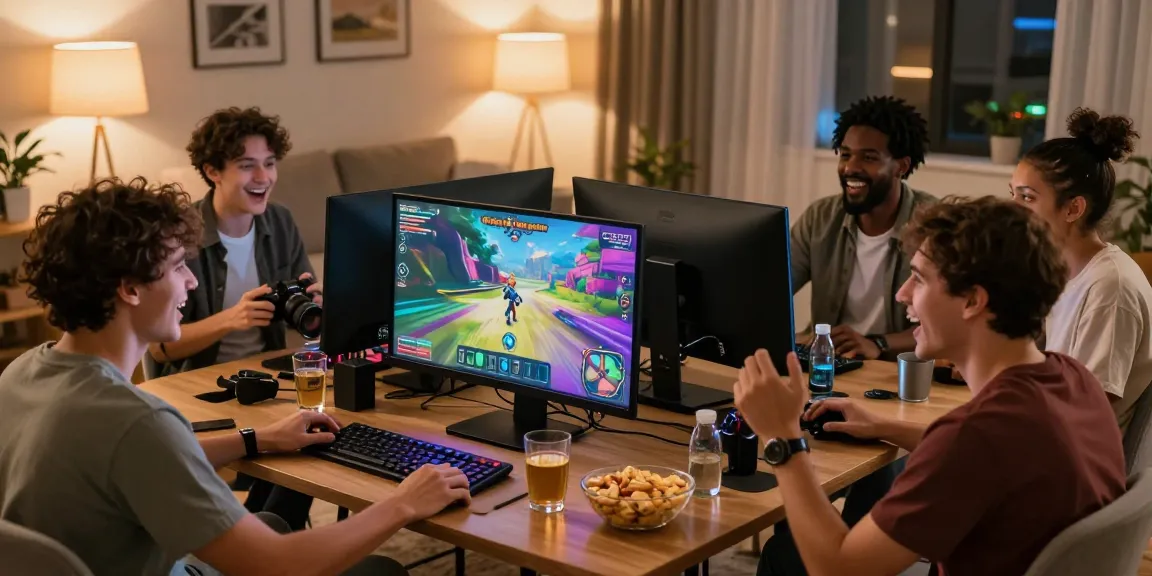 Friends enjoying an exhilarating game session on ngamenjitu platform in a cozy living room.