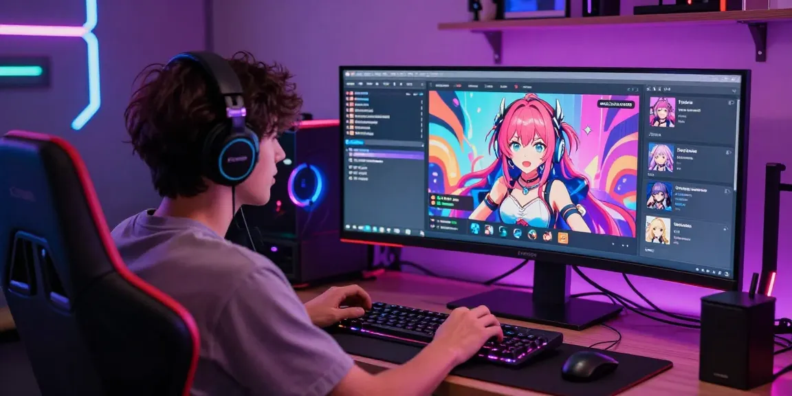 Engaging hentai chat scene with vibrant anime character interacting on screen, showcasing immersive digital conversation.