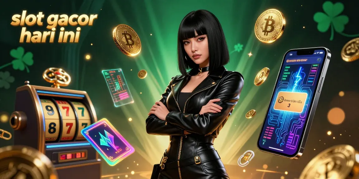 Engage in vibrant slot gacor hari ini action with dynamic 3D casino illustration showcasing Asian woman and slot elements.