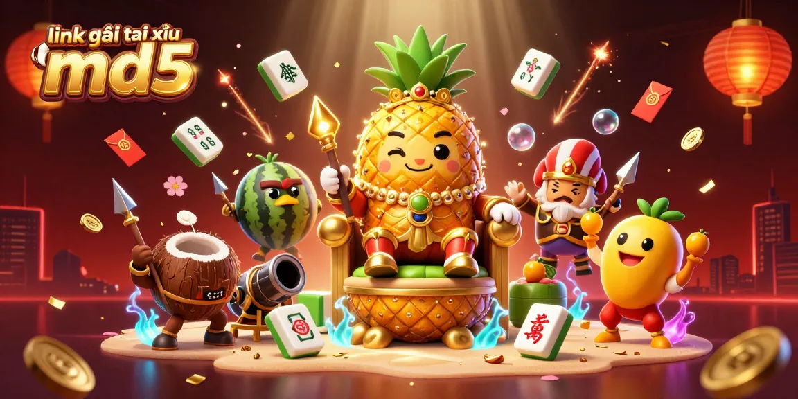 Engage in thrilling gameplay with link vào tài xỉu md5 illustrated in a vibrant 3D casino scene featuring energetic characters and dynamic game elements.