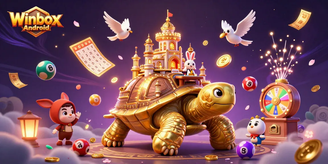 Experience the excitement of Winbox Android with a colorful casino scene featuring dynamic game elements.