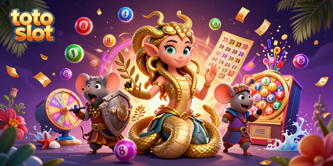 Experience thrilling gameplay with toto slot on a colorful and dynamic casino-themed illustration.