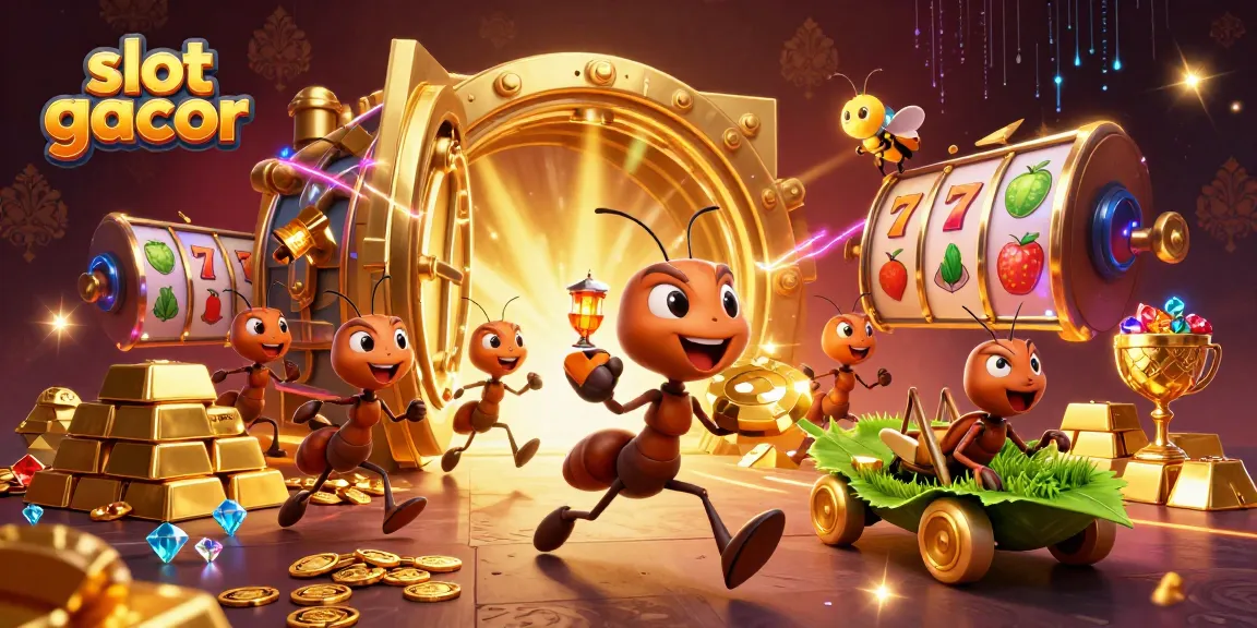 Engage with slot gacor action in this animated heist with ants, treasures, and vibrant casino elements!