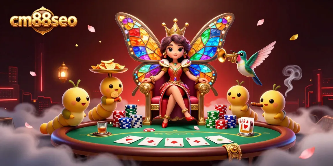 Engage with cm88seo's thrilling poker experience through a vibrant 3D illustration depicting intense gameplay.