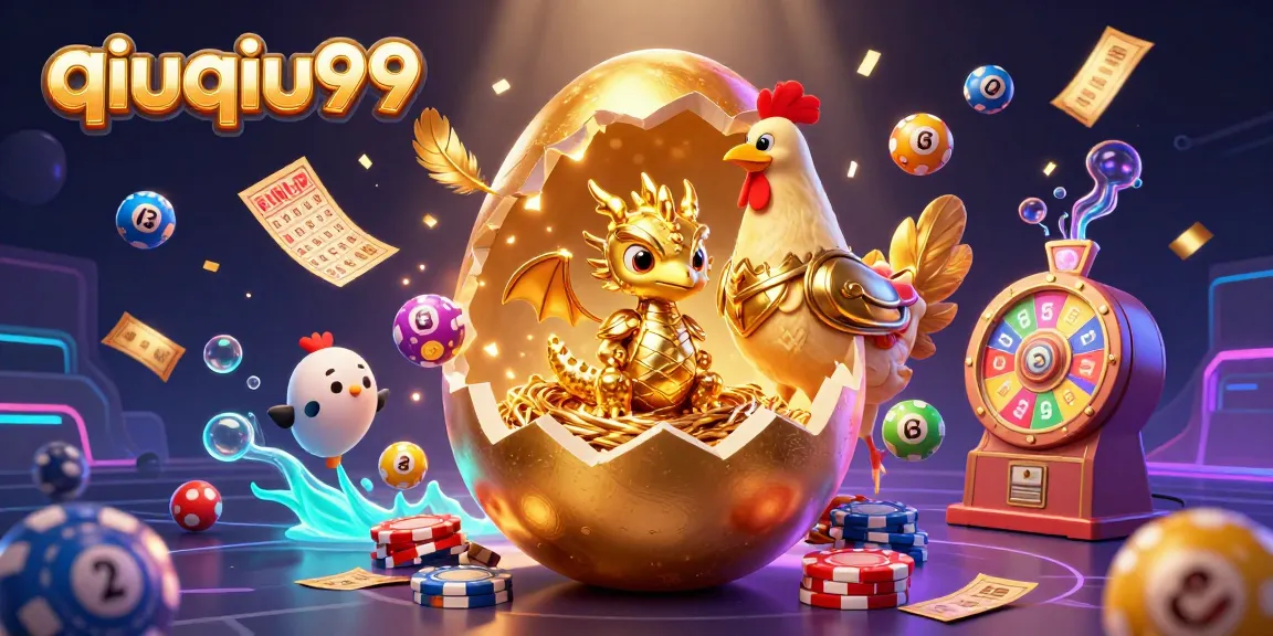 Experience thrilling gameplay with qiuqiu99's vibrant casino illustration featuring a golden dragon.