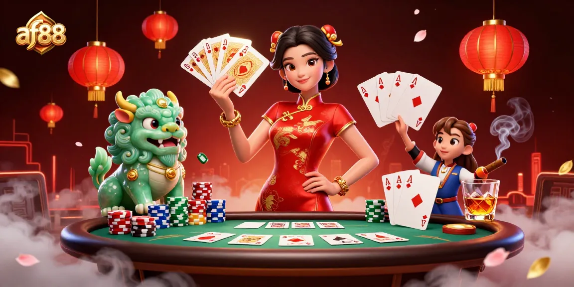 Engage in thrilling gameplay at af88, featuring vibrant casino elements and characters in action.