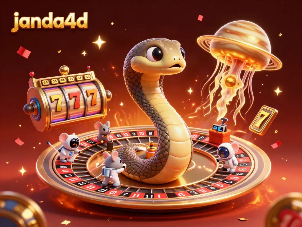 Permainan slot janda4d dengan karakter unik dalam ilustrasi 3D penuh warna.