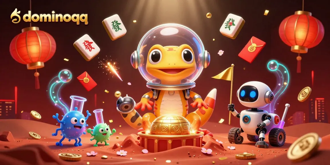 Experience the exciting gameplay of dominoqq with vibrant casino elements and characters in a captivating scene.