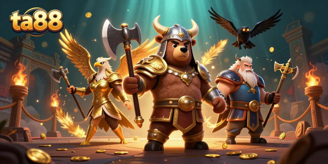 Experience thrilling gambling at ta88 with a vibrant Viking-themed casino scene.