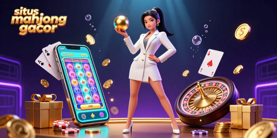 Players engage with exciting games at situs mahjong gacor, showcasing vibrant slot games and dynamic casino elements.