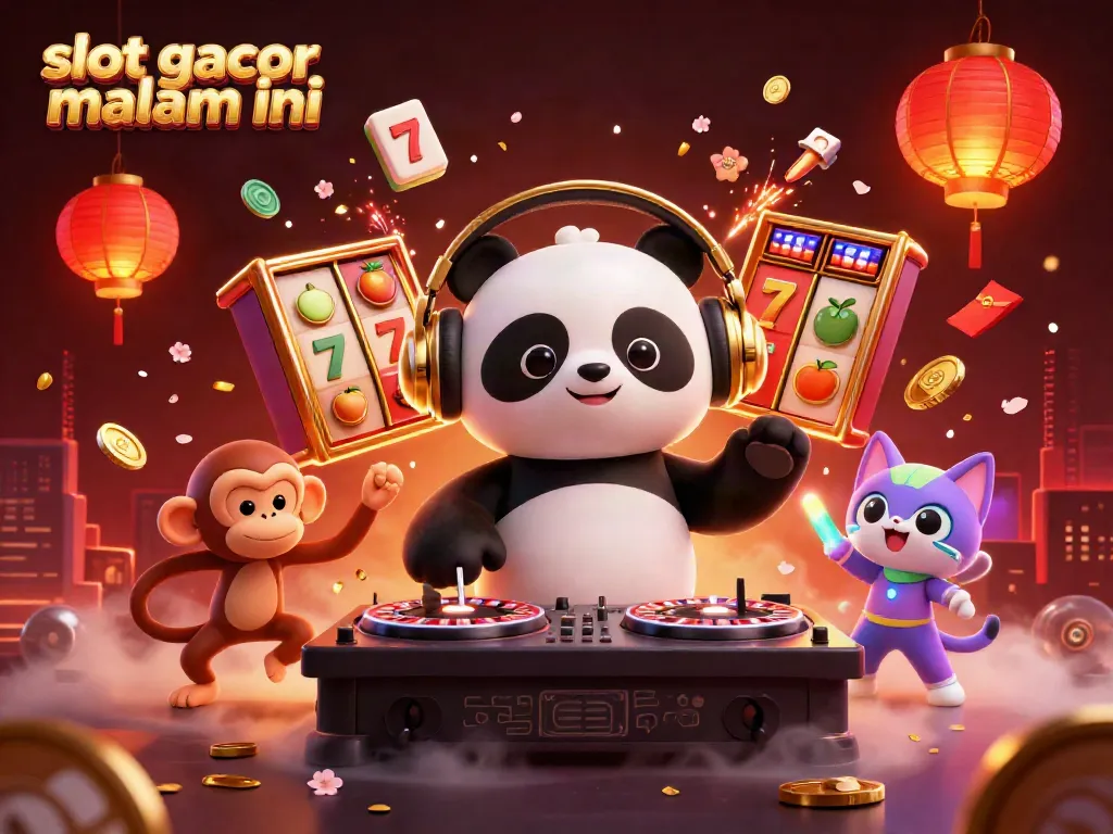Gambarlah slot gacor malam ini dengan panda DJ dan kucing rave dalam suasana ceria di kasino
