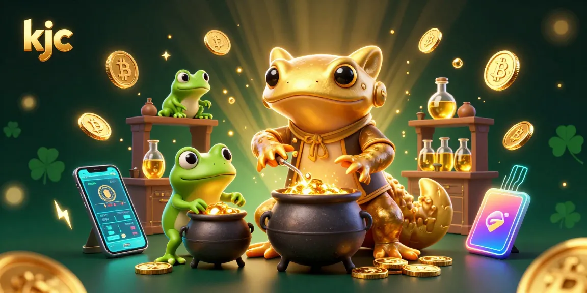 Experience the magic of kjc with a golden salamander alchemist turning base metals into coins in a vibrant casino scene.