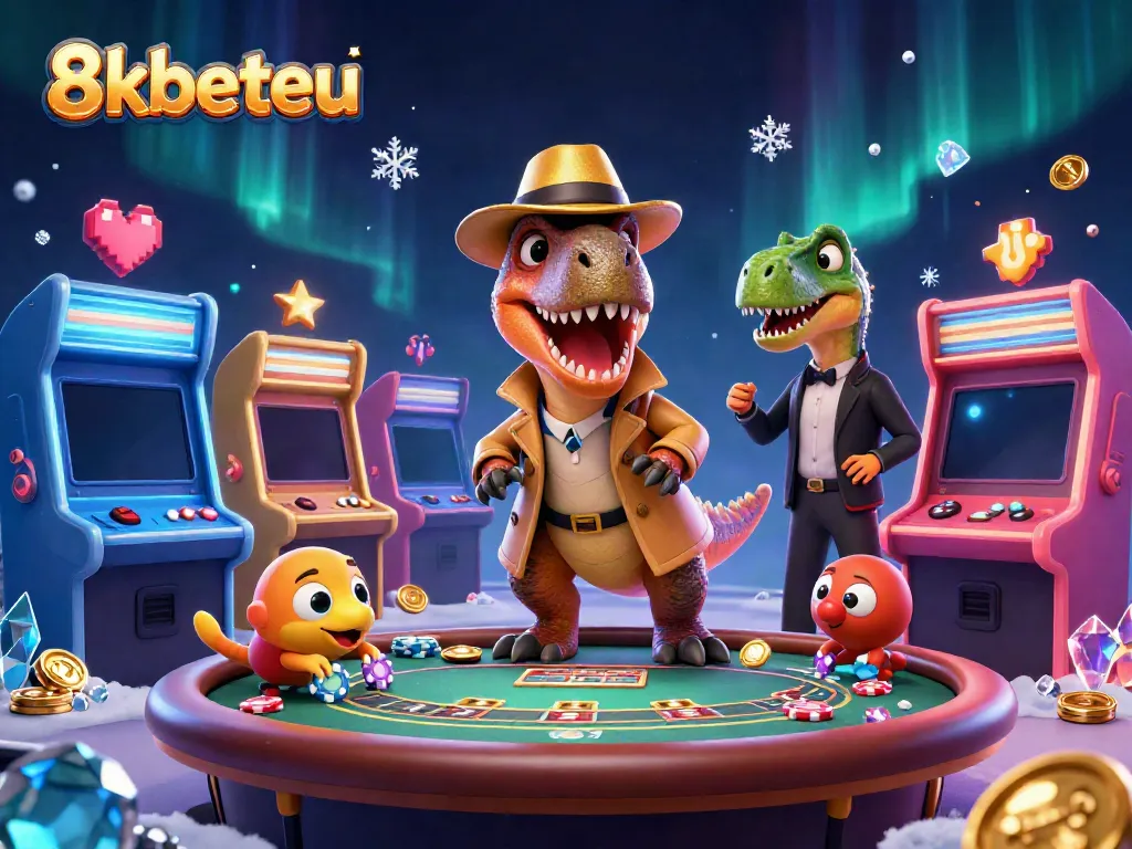 Experience exciting gameplay at 8kbeteu, with virtual characters mingling at a vibrant blackjack table.