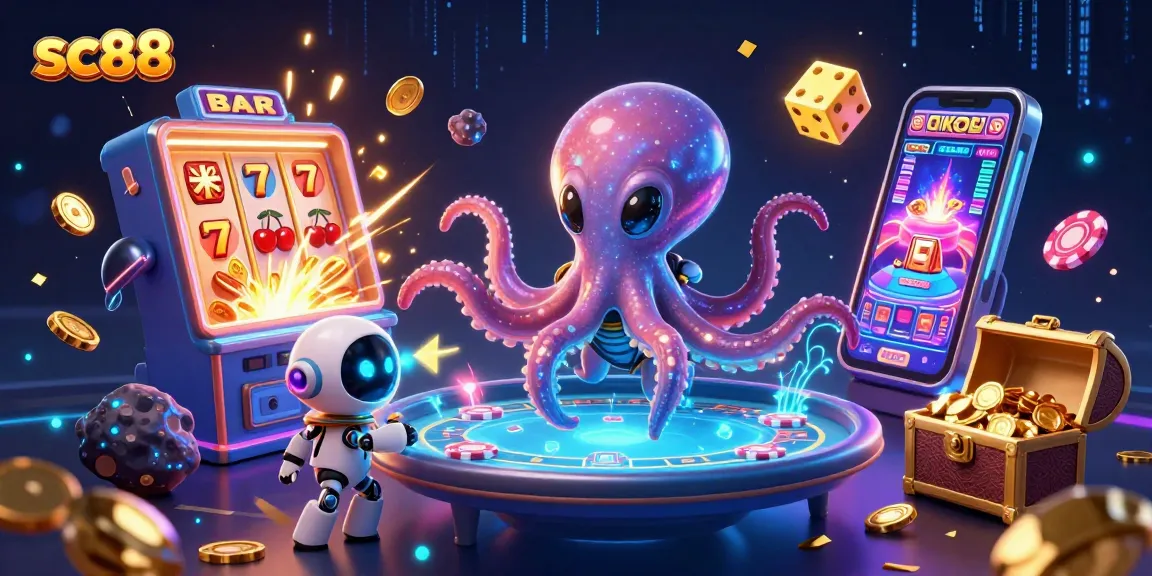 Engage in exciting gameplay at sc88 with a vibrant 3D alien scene featuring thrilling casino elements.