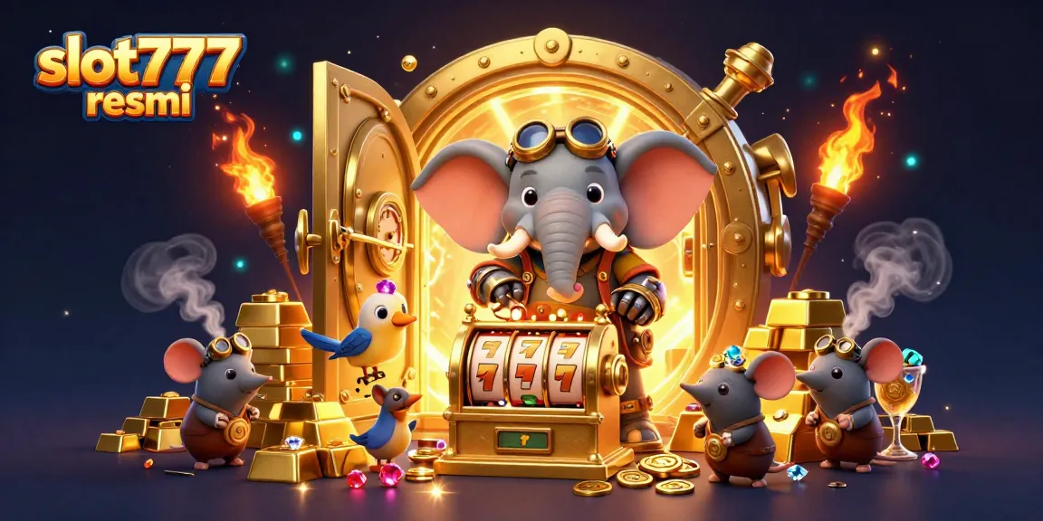 Play and win exciting jackpots at slot777 resmi, featuring dynamic slot machine action and treasure.