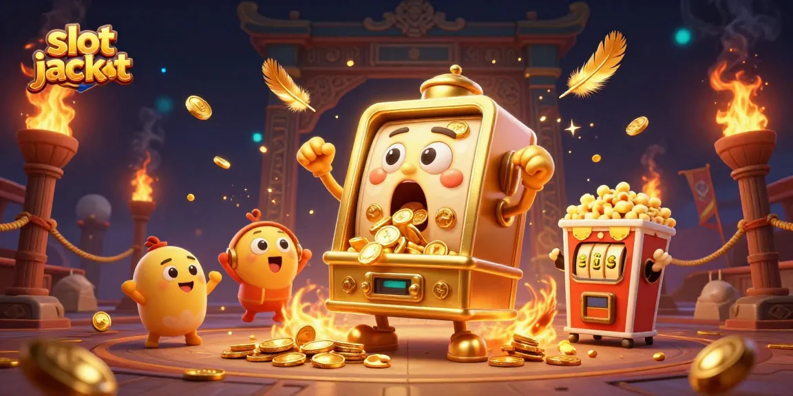 Slot jackpot muncul saat mesin slot emas berpuas diri dan memenuhi area dengan koin emas.