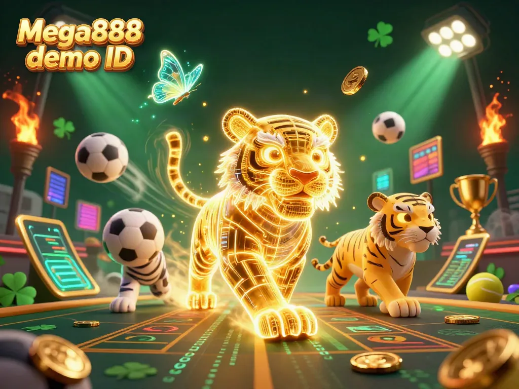 Engage with the Mega888 demo ID and experience a vibrant digital casino exploration filled with neon visual excitement.