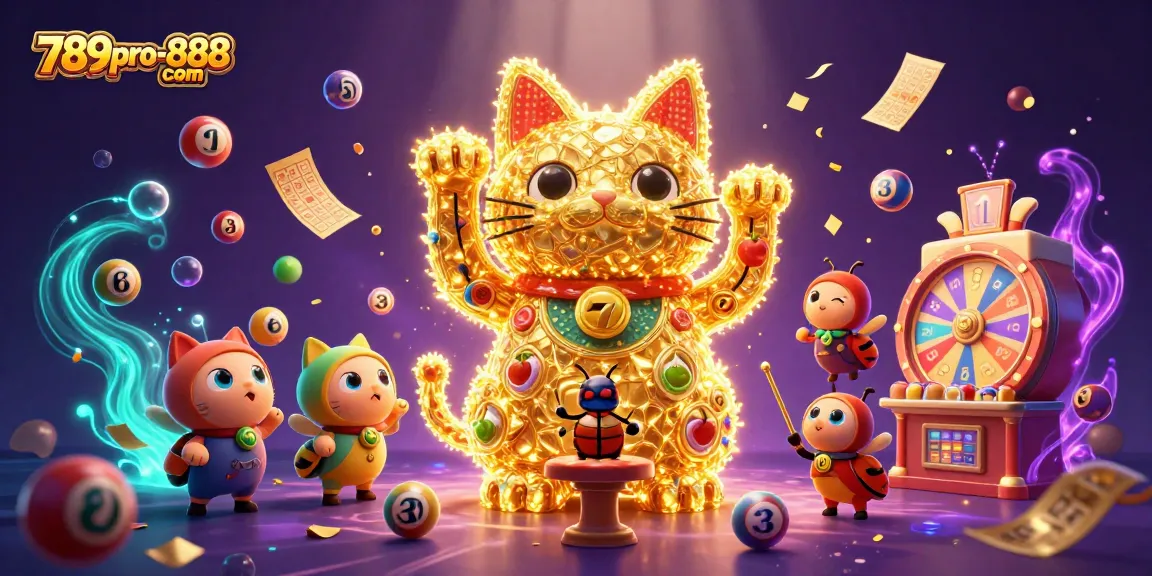 Experience exciting gameplay at 789pro-888 com with vibrant slots and lottery elements in a lively digital scene!