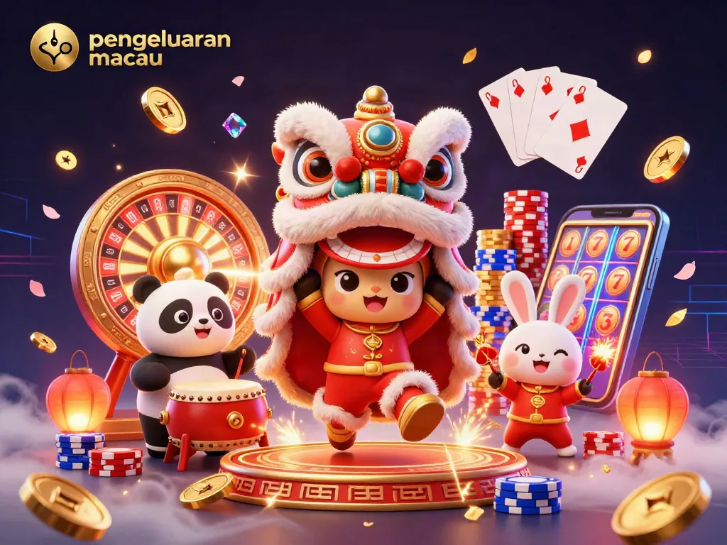 Pengeluaran Macau menampilkan simbol keberuntungan dengan karakter menarik dalam suasana perayaan.