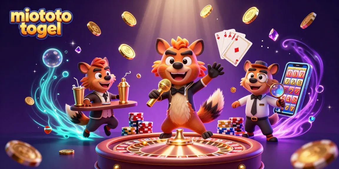 Catch the excitement of miototo togel with a lively casino scene featuring hyenas in action.