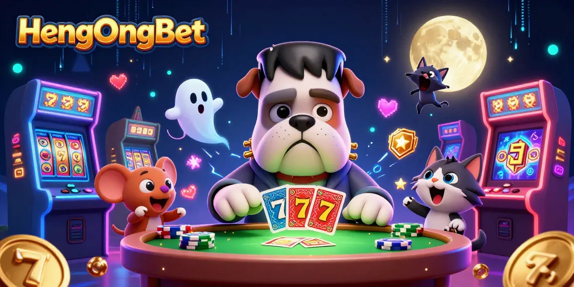 Experience thrilling gaming at HengOngBet with a vibrant 3D casino scene featuring iconic characters and elements.