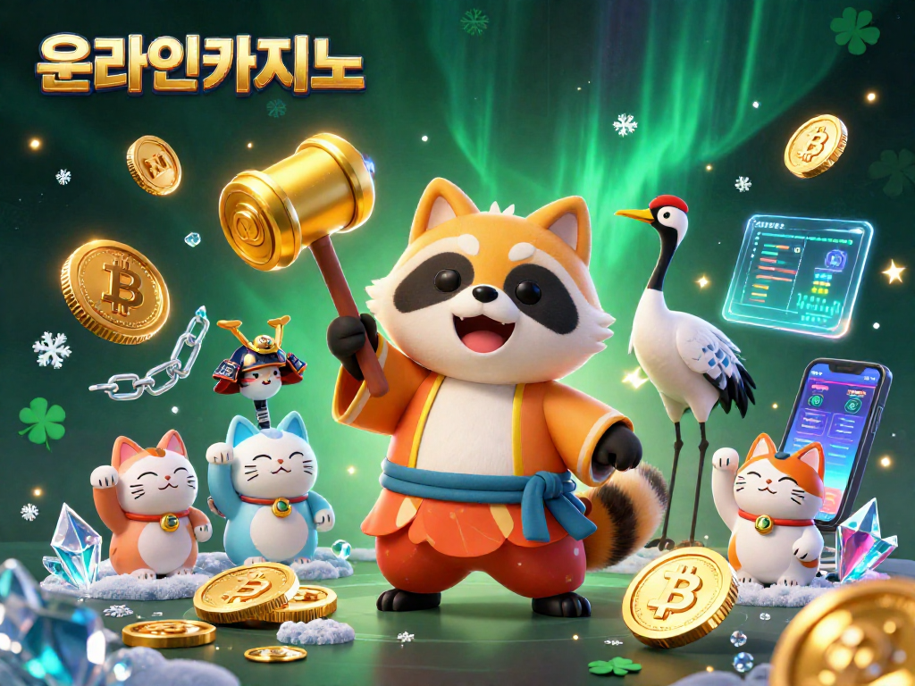 온라인카지노에서 즐기는 다양한 슬롯 게임을 화려하게 표현한 3D 일러스트입니다.