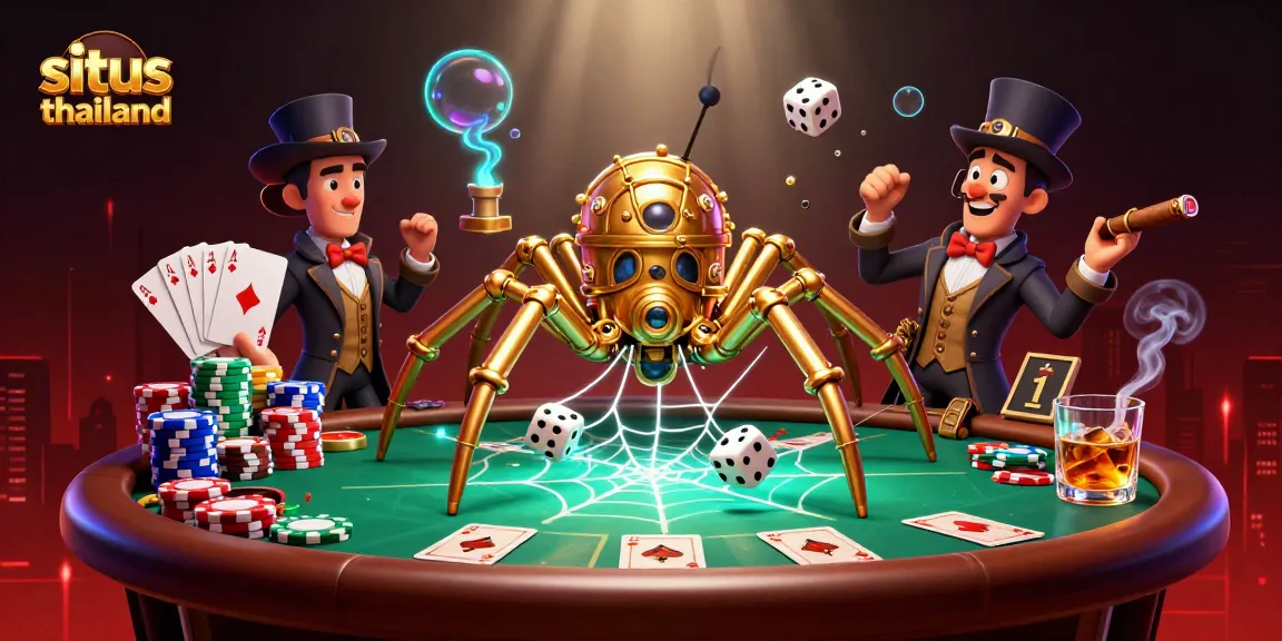 Win big at situs thailand with a captivating 3D steampunk scene full of excitement and casino elements.