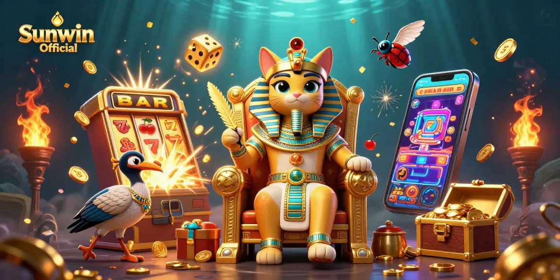 Engage in thrilling gameplay with Sunwin Official's vibrant 3D casino scene featuring jackpot excitement.