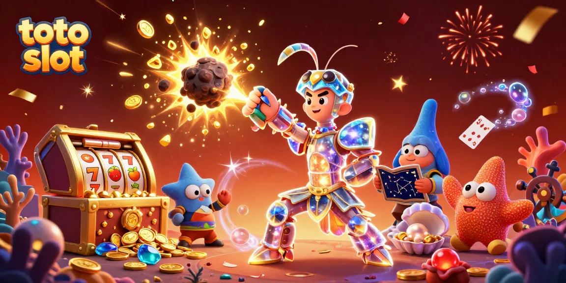 Experience thrilling toto slot gameplay as a galactic samurai mantis shrimp conquers an exploding asteroid.