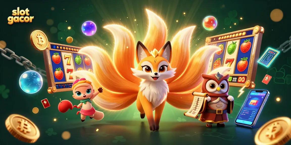 Engage with the vibrant slot gacor world through this dynamic casino illustration featuring colorful characters and elements.