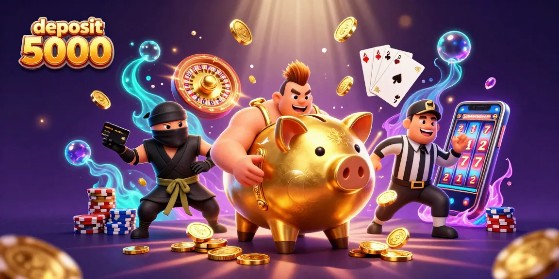 Experience thrilling gaming action with deposit 5000 gaming scene featuring lively characters and casino elements.