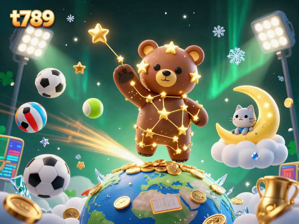 T789 online casino illustration showcasing vibrant 3D characters and dynamic gaming elements.