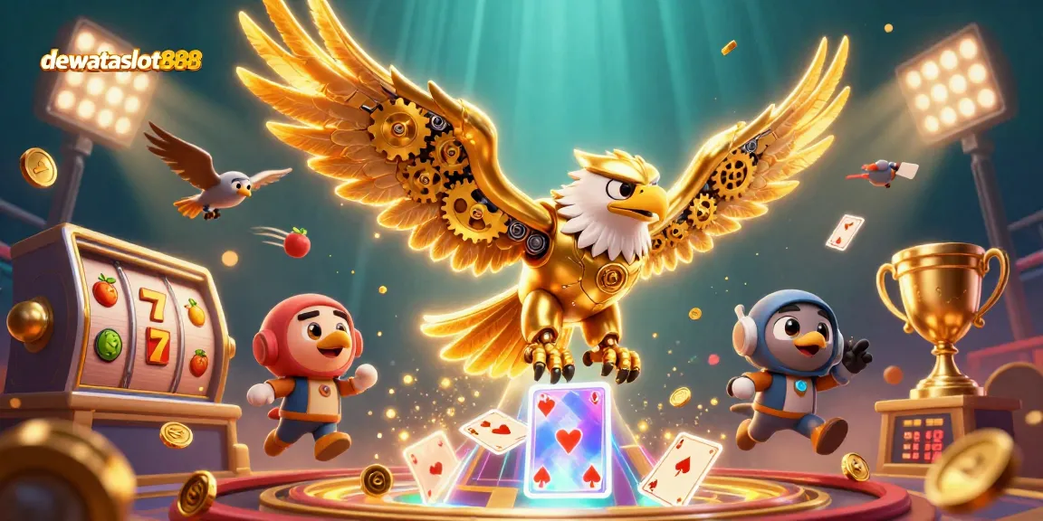 Rasakan keseruan bermain slot di dewataslot888 dengan hologram kartu dan simbol beruntung.