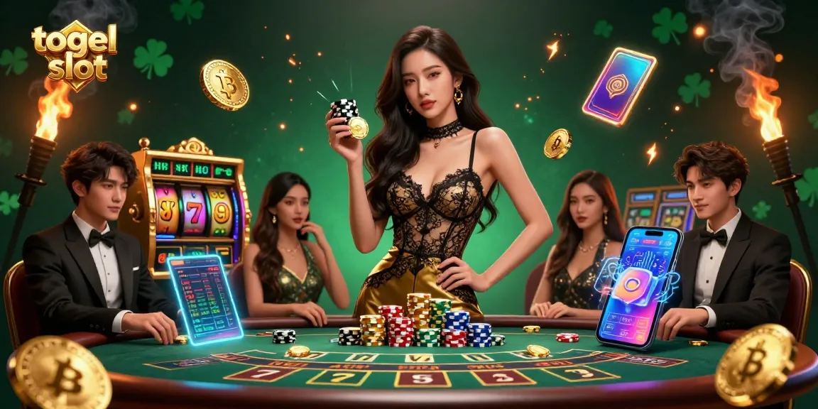 Engage with the thrilling togel slot scene featuring a glamorous Asian woman at a high-stakes baccarat table.