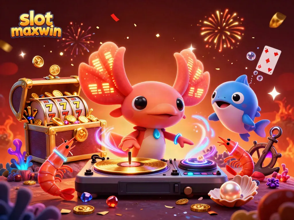 Experience the thrill of slot maxwin with a vibrant underwater casino scene featuring exciting characters.
