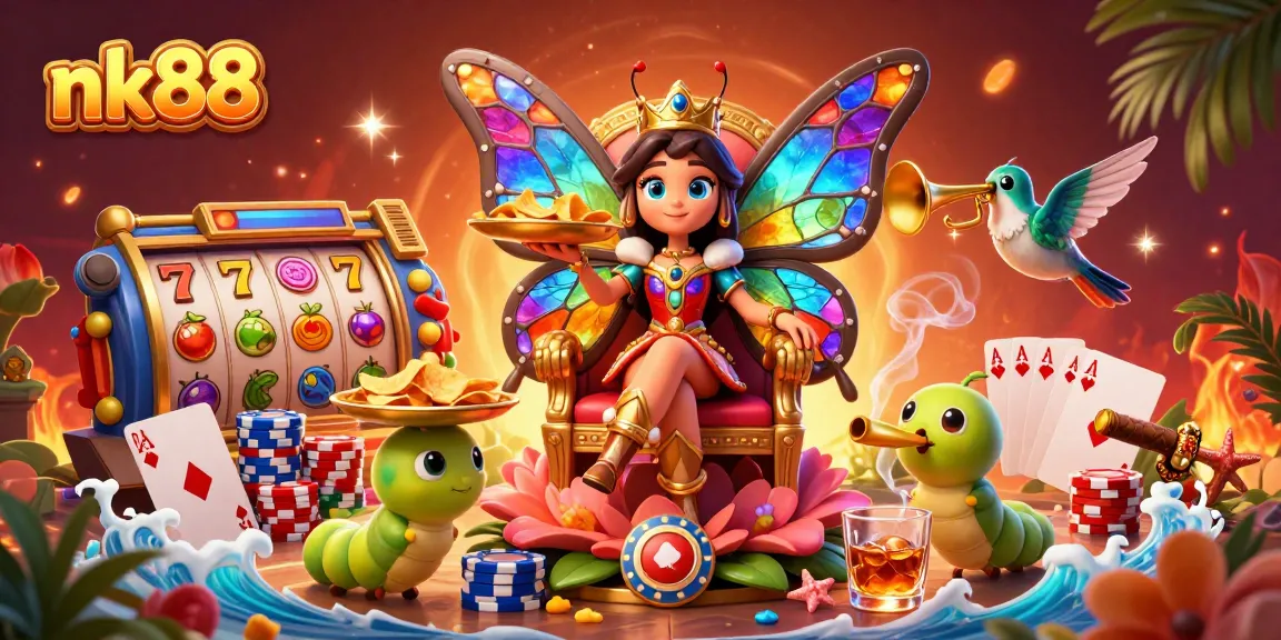 Spin the reels of fun at nk88 casino with vibrant gameplay elements and colorful decorations.