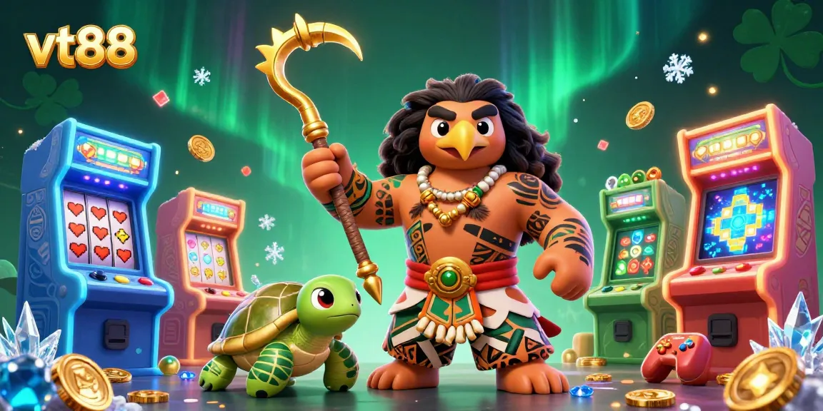 Engage with exciting slots and games at vt88, featuring vibrant casino characters and elements.
